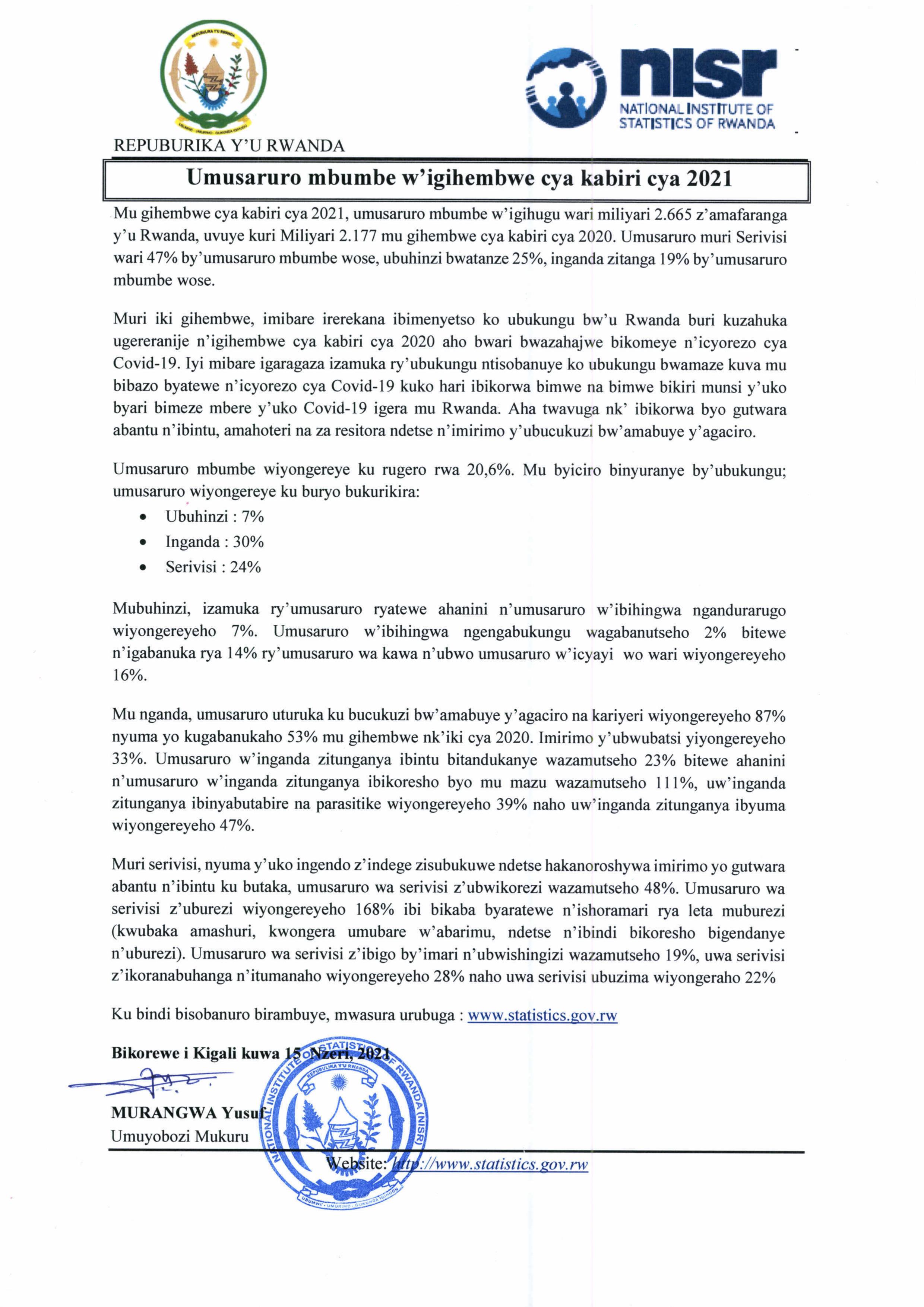 Press Release Kinyarwanda Q2 2021